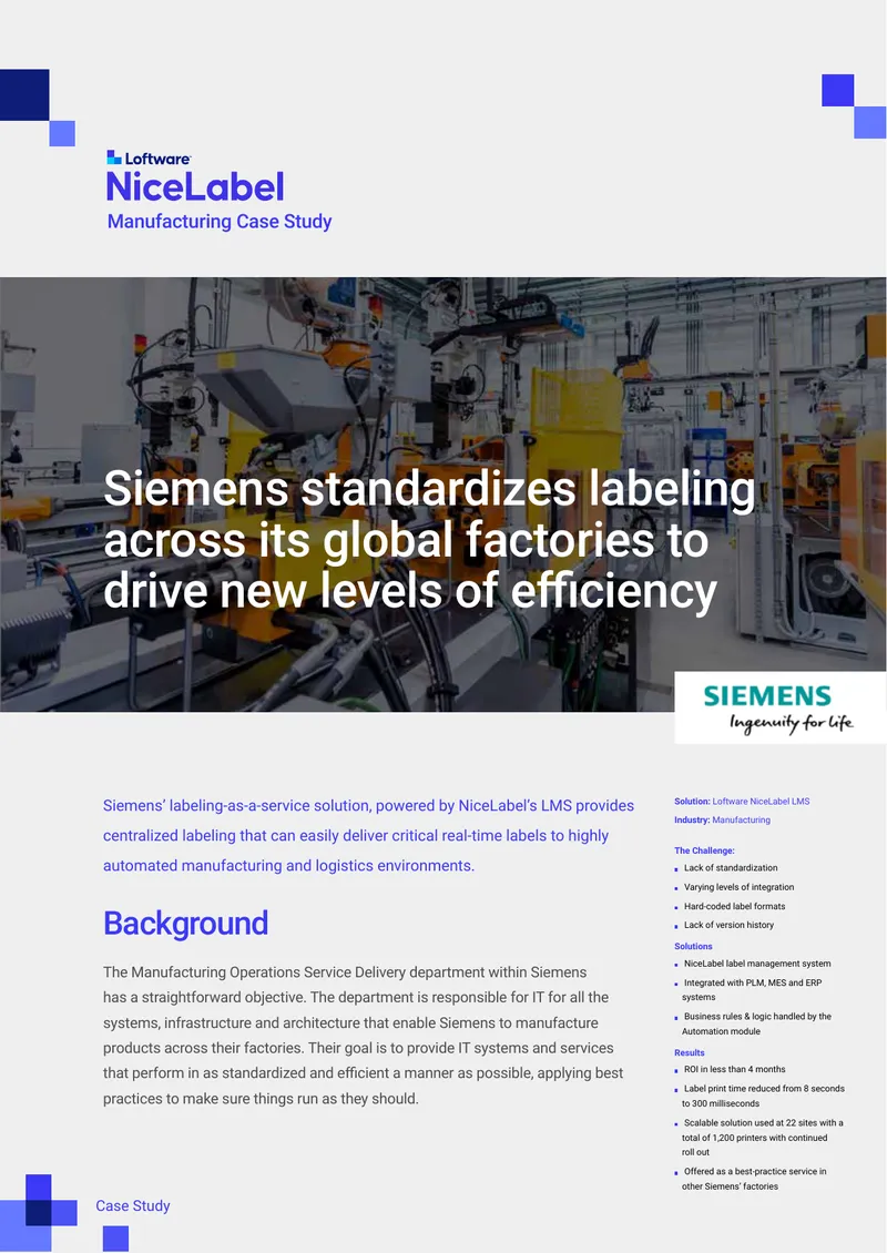 Siemens Labeling Standardization Case Study