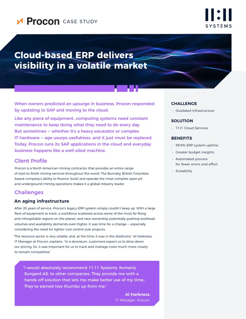 Procon Cloud-based ERP Implementation Case Study