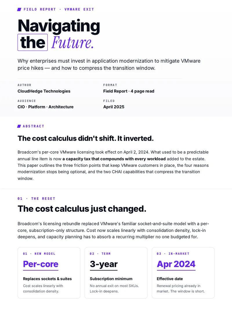 VMware Exit Field Report on Application Modernization