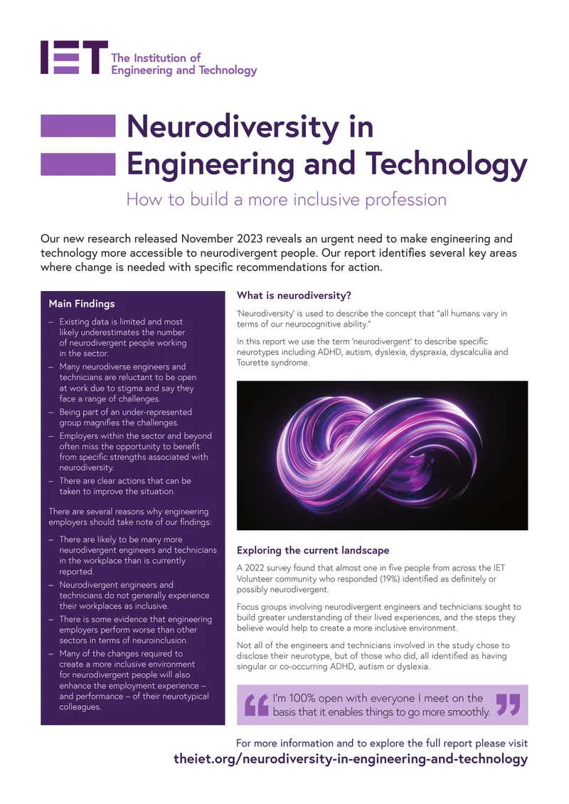 Neurodiversity in Engineering and Technology Report preview page 1
