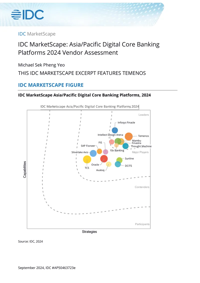 Asia/Pacific Digital Core Banking Platforms 2024 Vendor Assessment