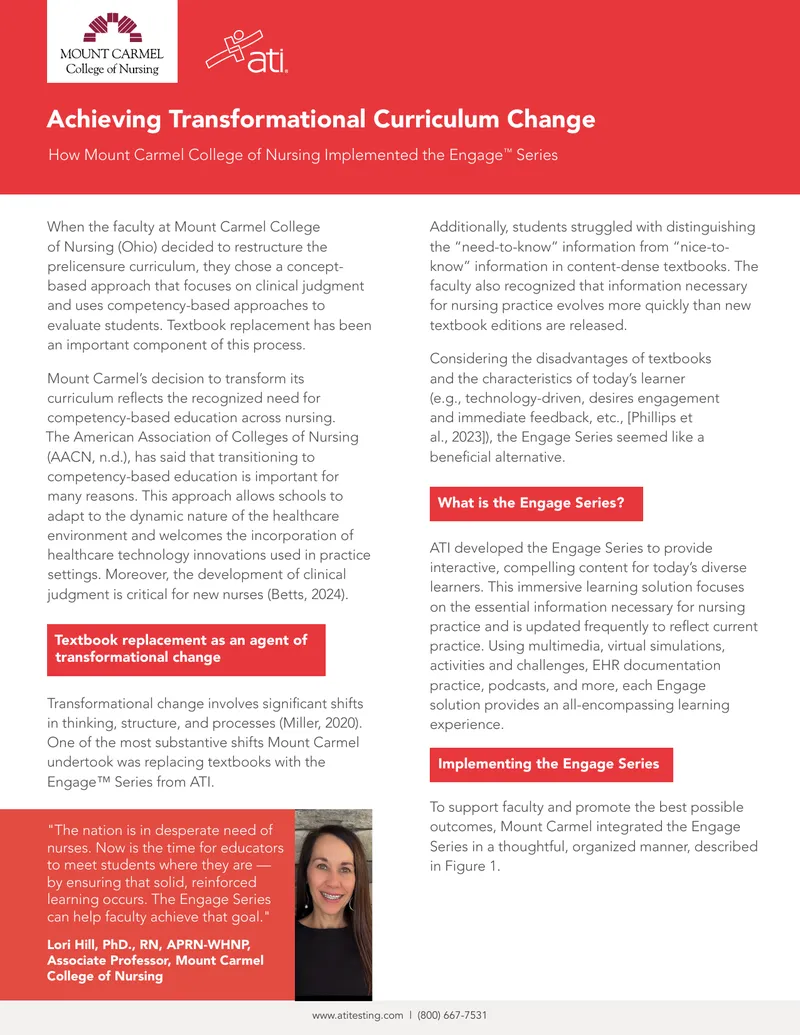 Transformational Curriculum Change at Mount Carmel College