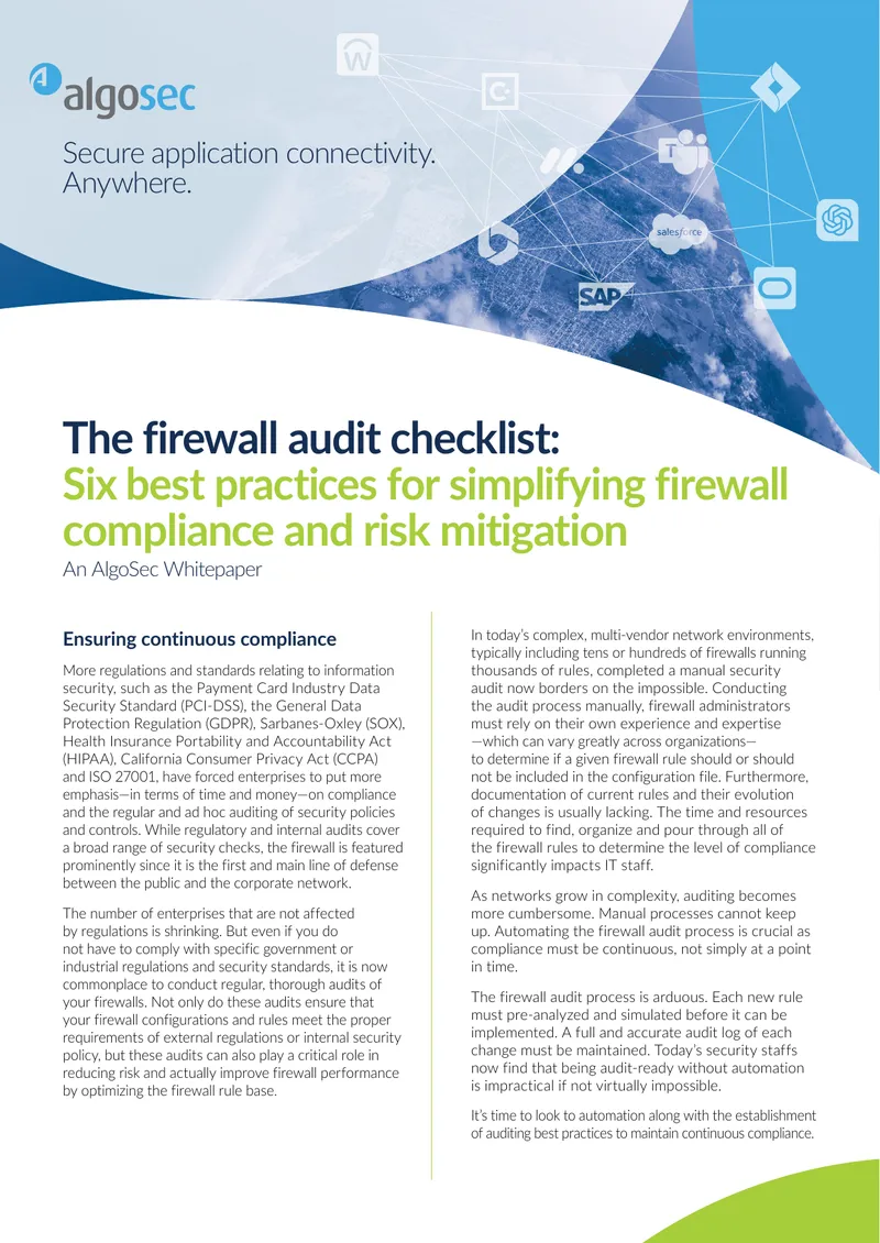 Firewall Audit Checklist for Compliance and Risk Mitigation