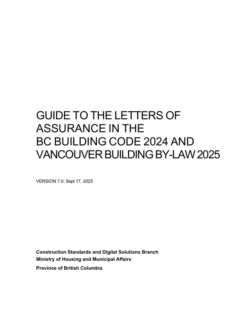 Guide to Letters of Assurance in BC Building Code