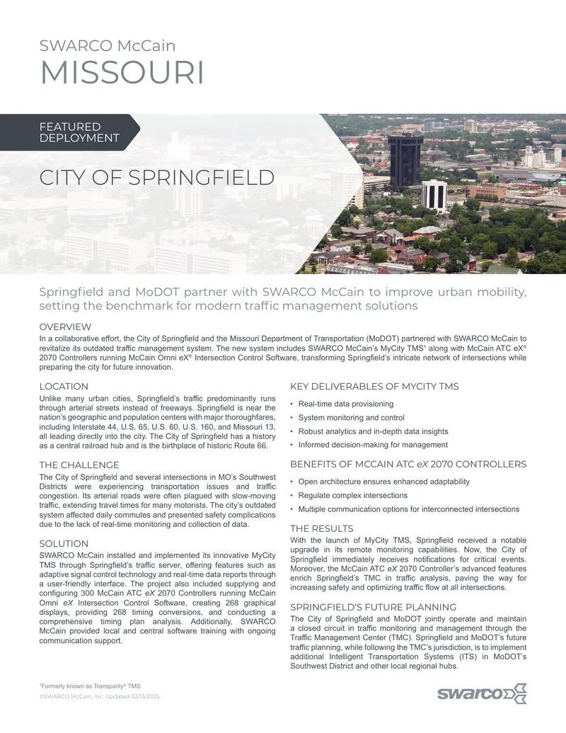 Traffic Management System Implementation in Springfield