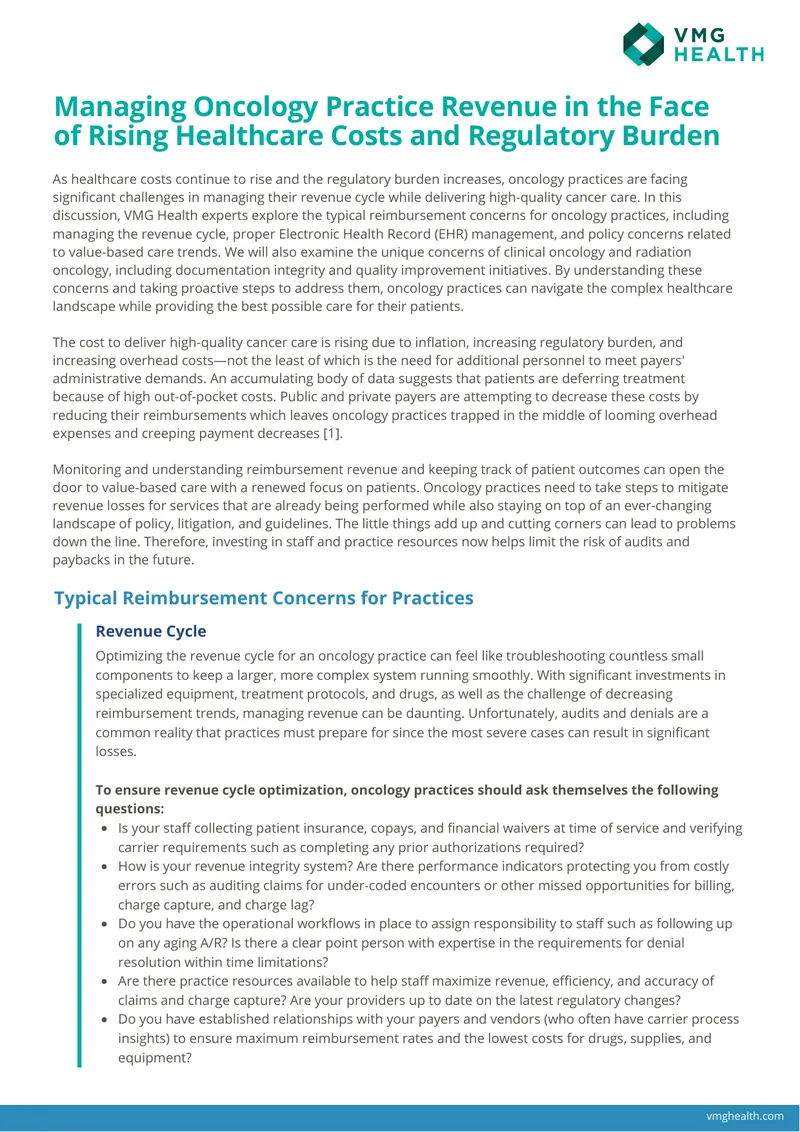 Managing Oncology Practice Revenue Amid Rising Costs