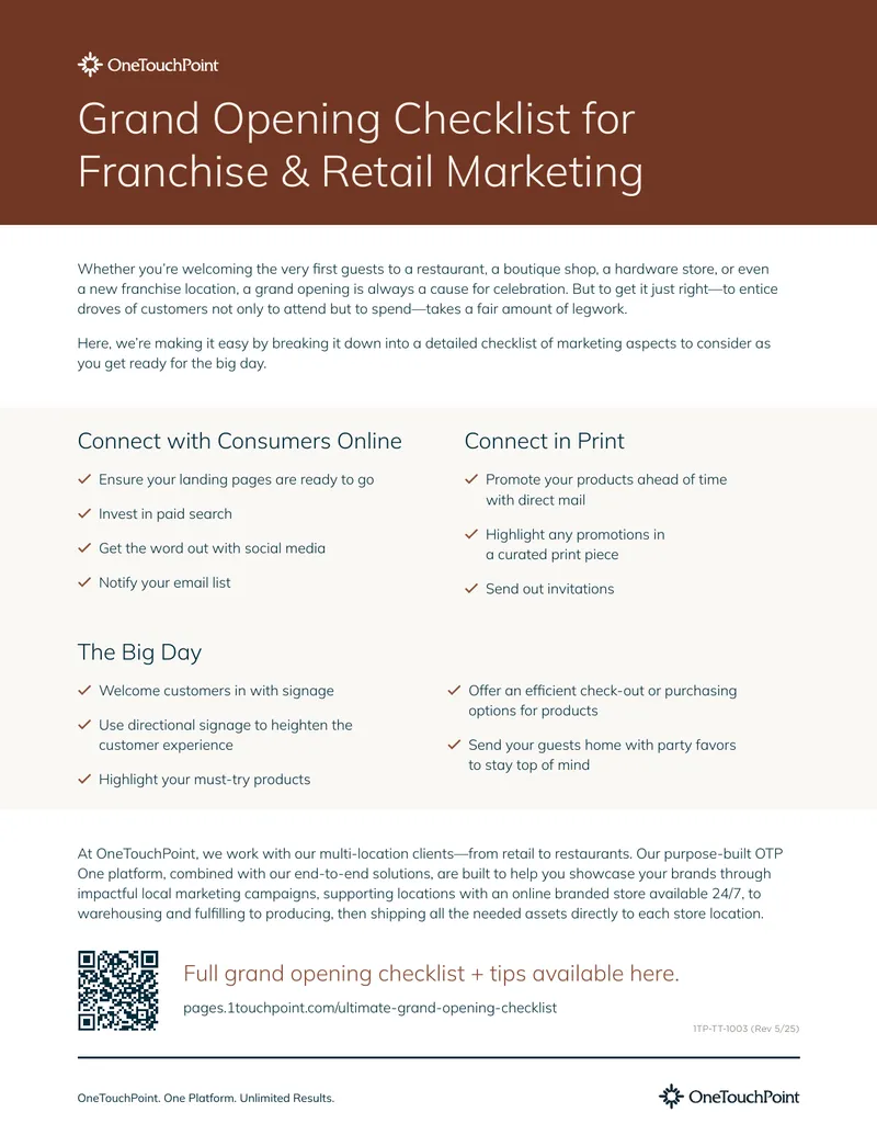 Grand Opening Marketing Checklist for Retail