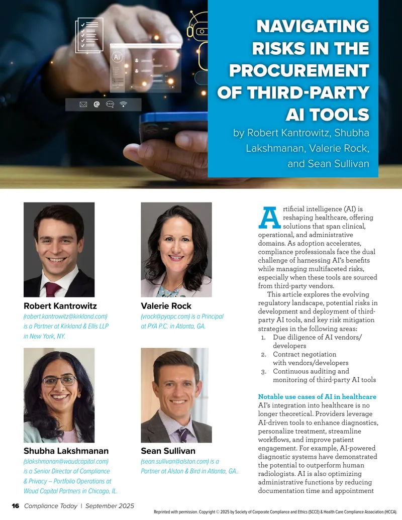 Navigating Risks in the Procurement of Third-Party AI Tools
