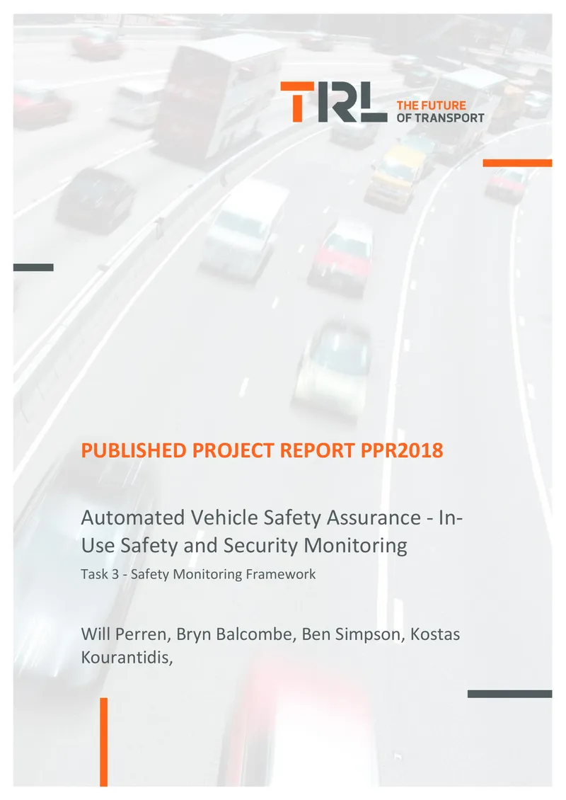 Automated Vehicle Safety Assurance Monitoring Framework