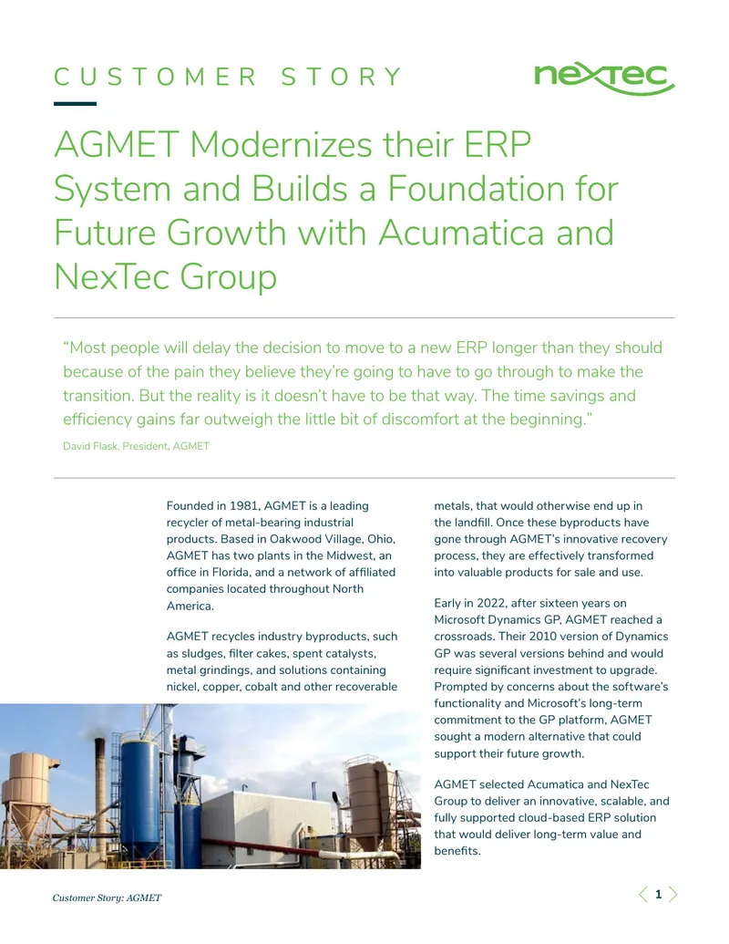 AGMET's Transition to Acumatica Cloud ERP