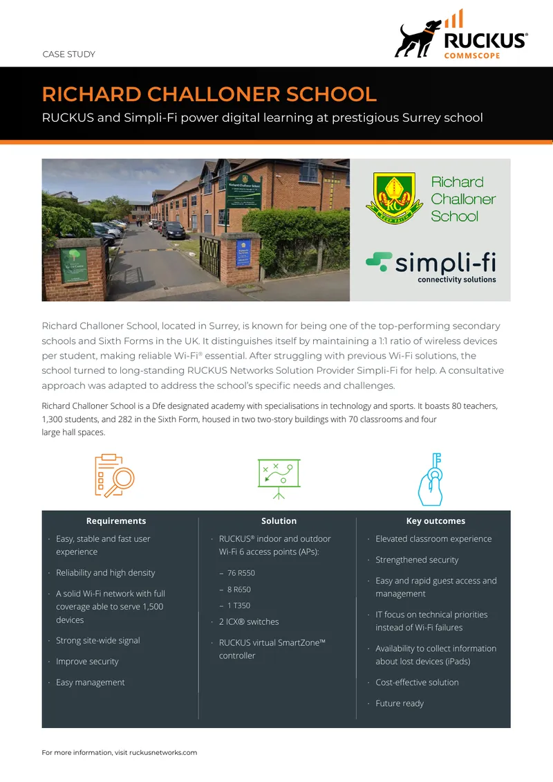 Richard Challoner School Wi-Fi Network Case Study preview page 1