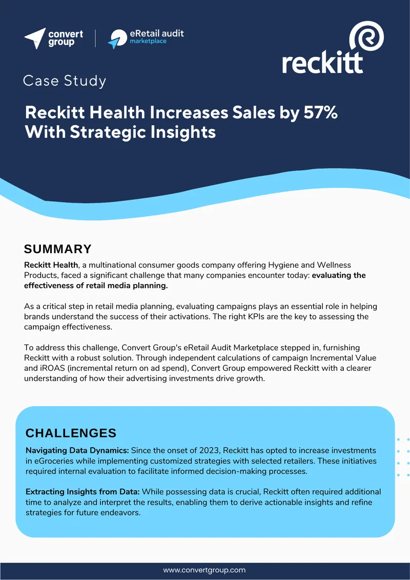 Reckitt Health Retail Media Planning Case Study
