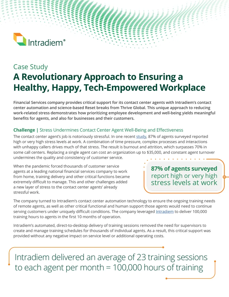 Contact Center Automation and Employee Well-Being Case Study