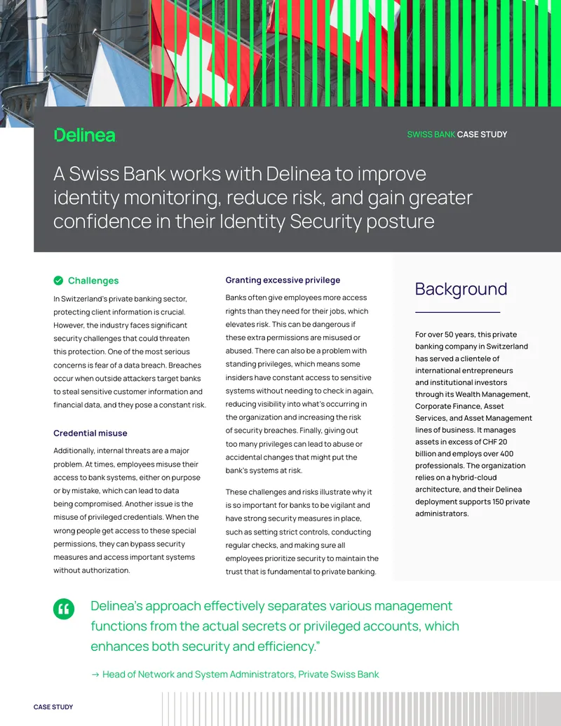 Swiss Bank Identity Security Case Study