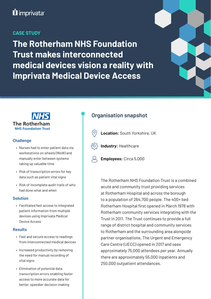 Rotherham NHS Foundation Trust Medical Device Access Case Study