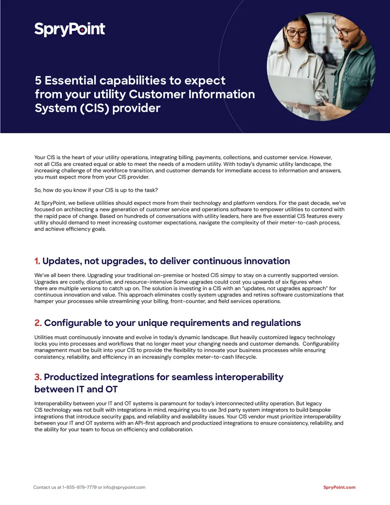 Essential Capabilities for Utility Customer Information Systems