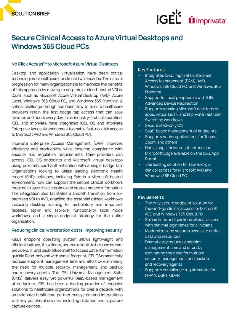Secure Clinical Access to Azure Virtual Desktops