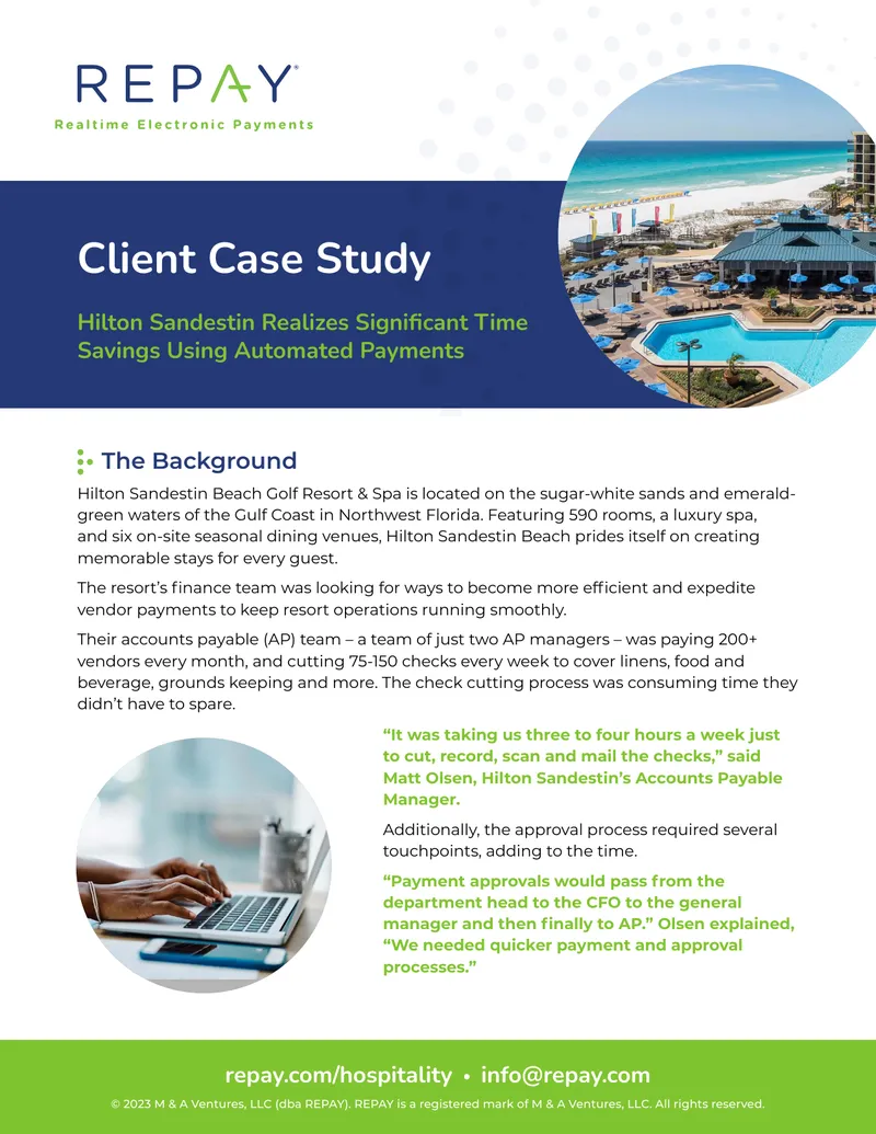 Hilton Sandestin Case Study on Automated Payments