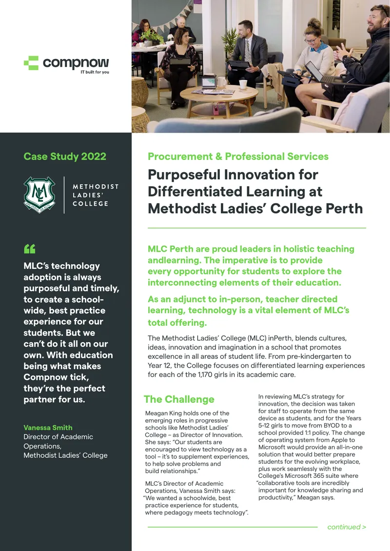 Purposeful Innovation for Differentiated Learning at Methodist Ladies’ College