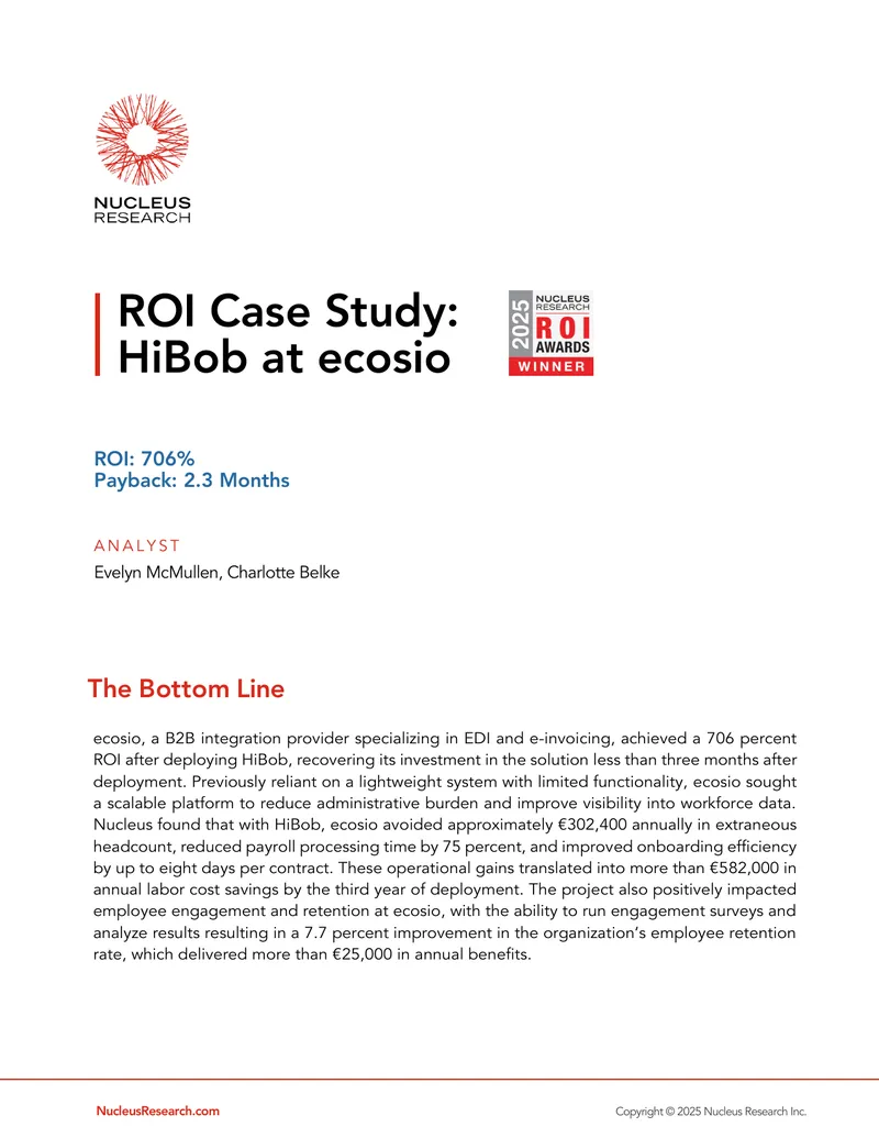 ROI Case Study of HiBob Implementation at ecosio