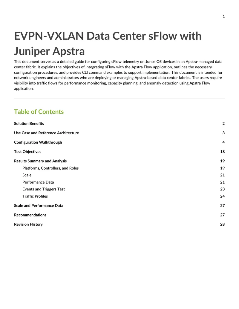 sFlow Telemetry Configuration Guide for Juniper Apstra