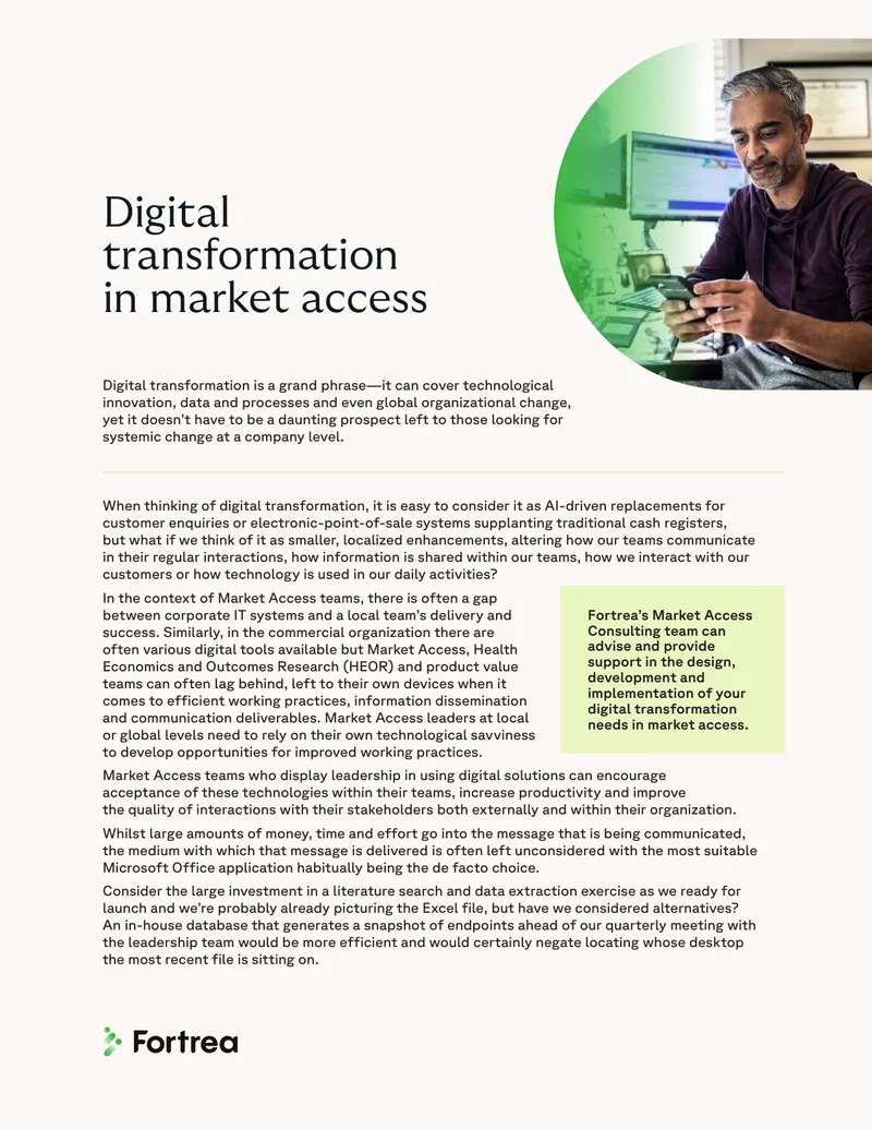Digital Transformation in Market Access Teams