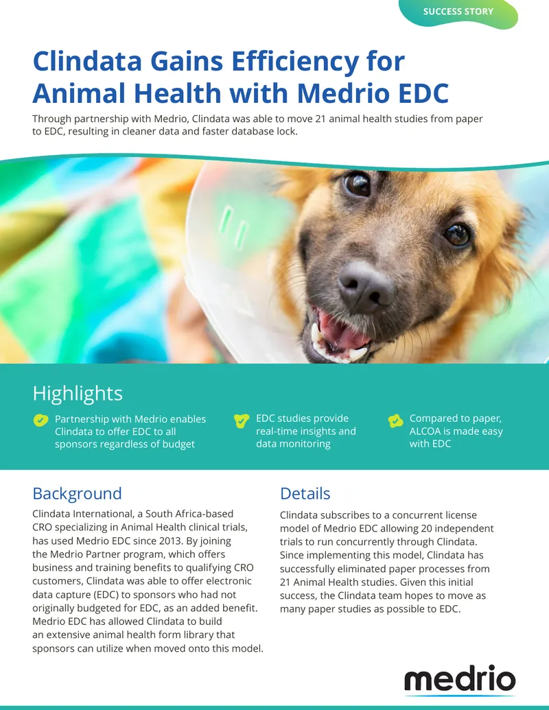 Clindata Efficiency Improvement with Medrio EDC