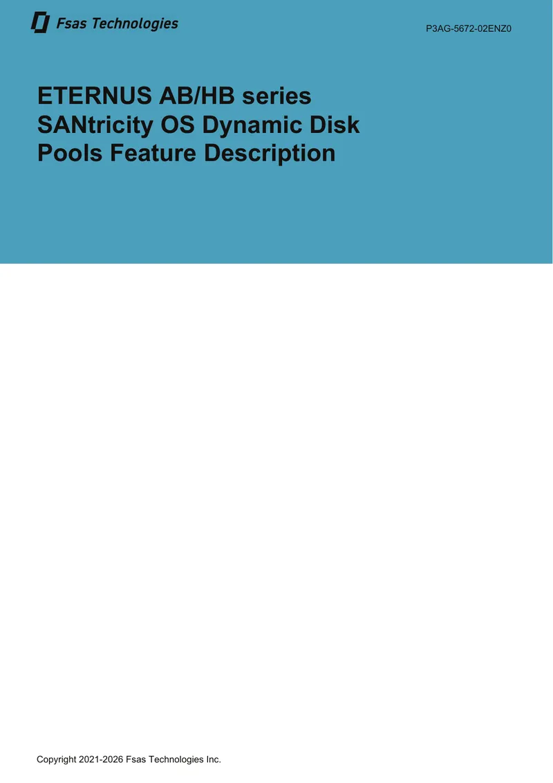 ETERNUS AB/HB Series SANtricity OS Dynamic Disk Pools Description
