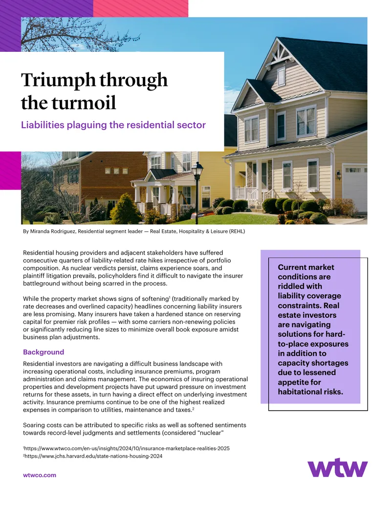 Liabilities Impacting the Residential Sector