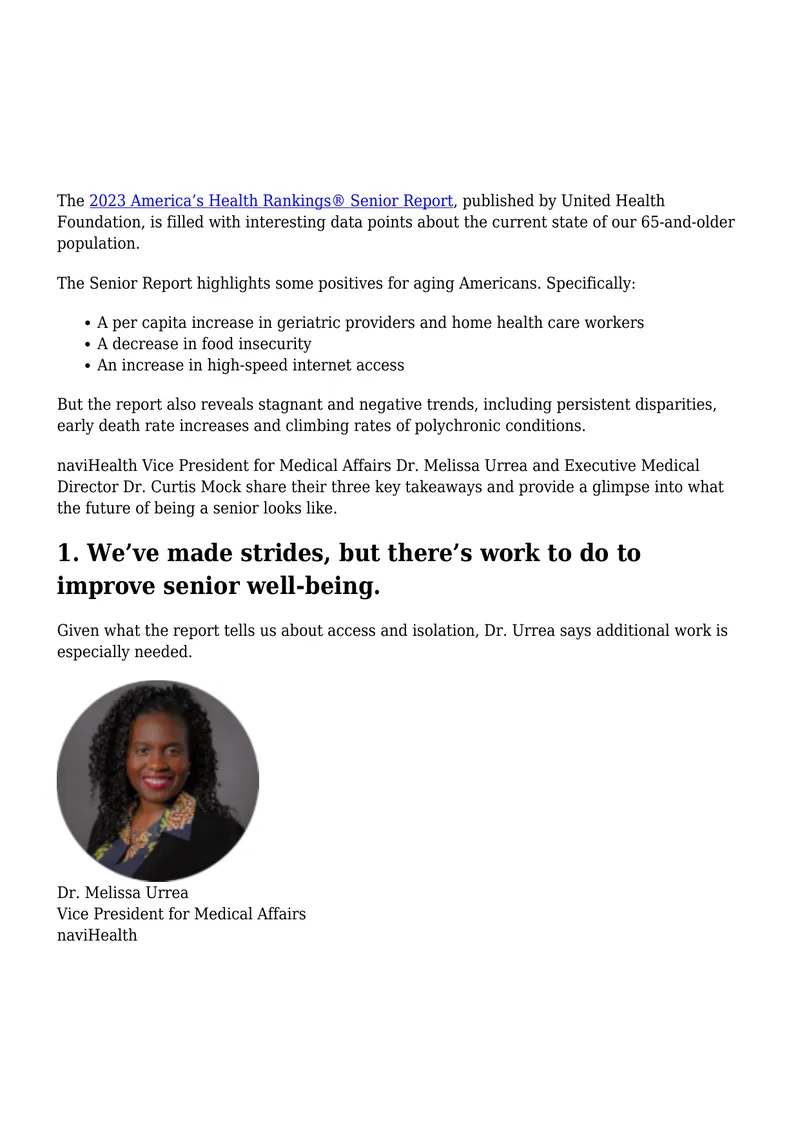 2023 America’s Health Rankings Senior Report