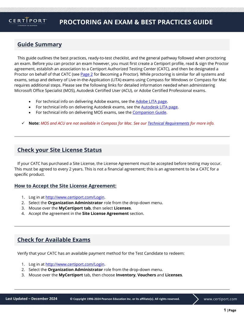 Proctoring an Exam Best Practices Guide