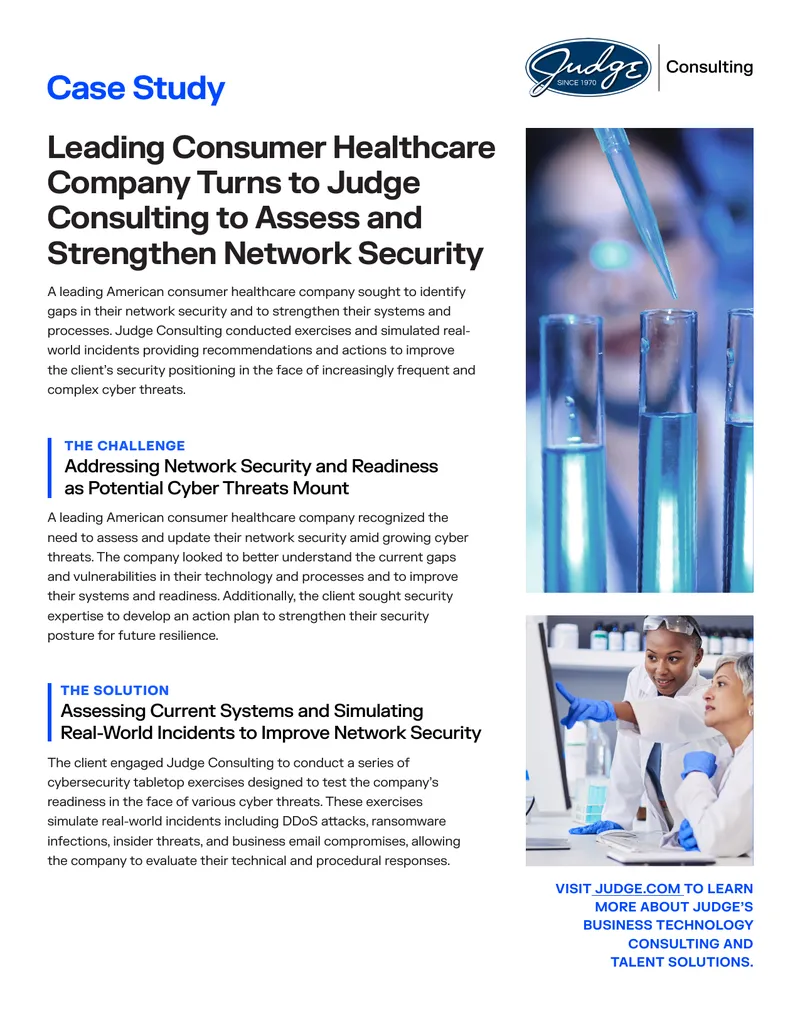 Consumer Healthcare Company Network Security Case Study