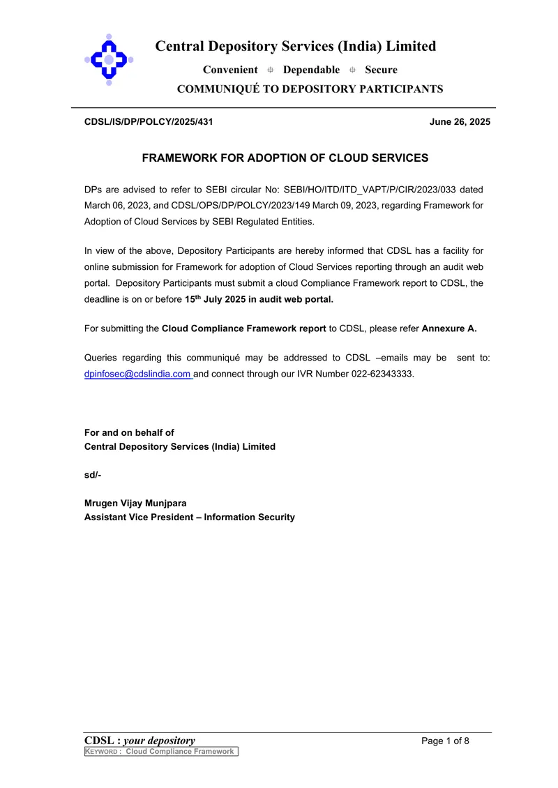 Framework for Adoption of Cloud Services