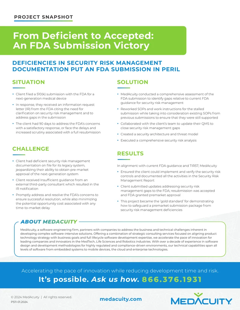 FDA Security Risk Management Submission Case Study