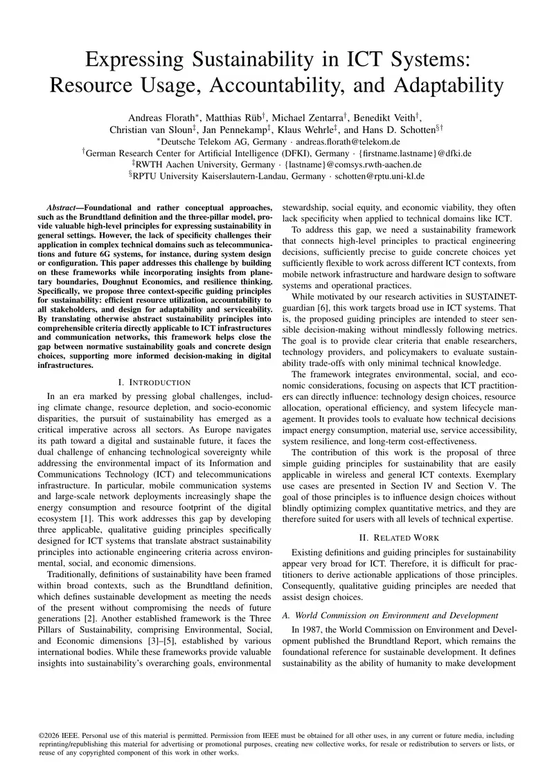 Sustainability Principles for ICT Systems Design