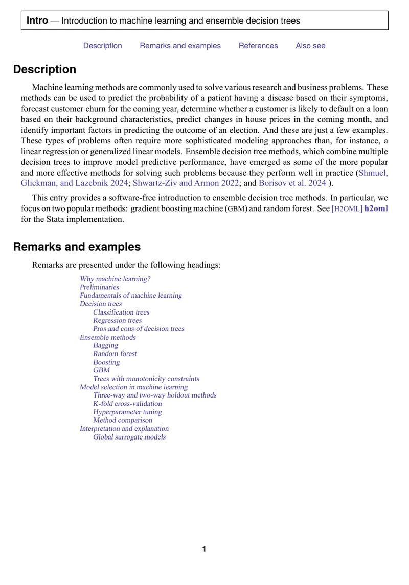 Introduction to Machine Learning and Ensemble Decision Trees