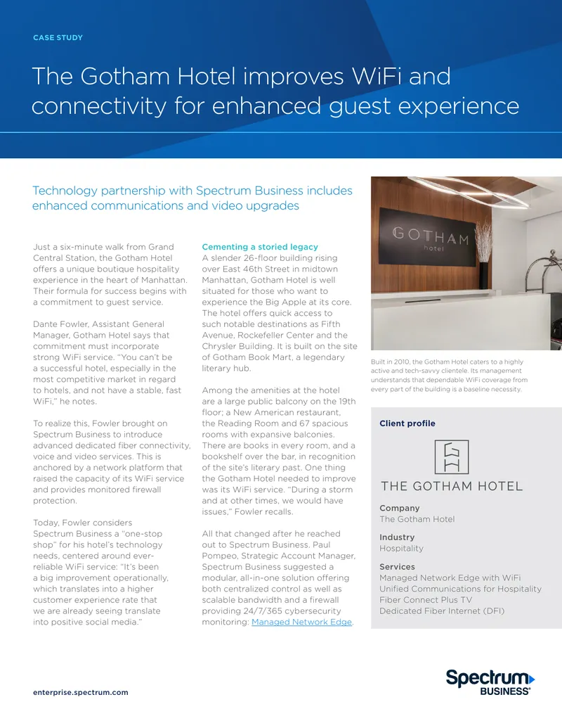 Gotham Hotel Technology Improvement Case Study