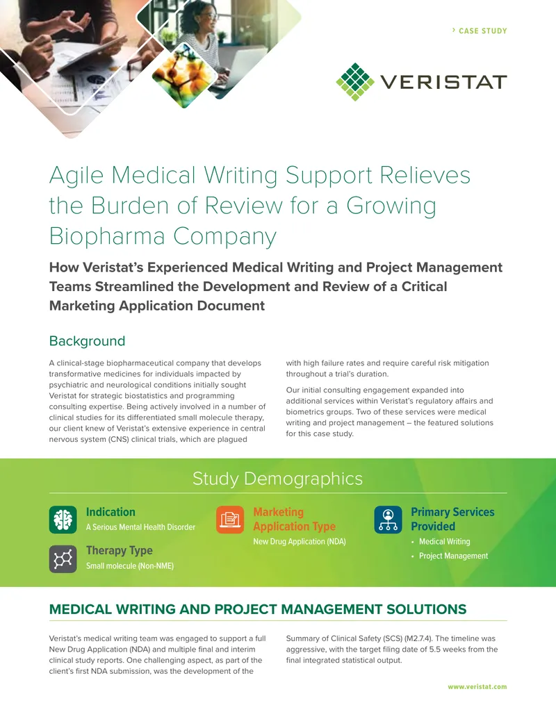 Agile Medical Writing Support for Biopharma Company