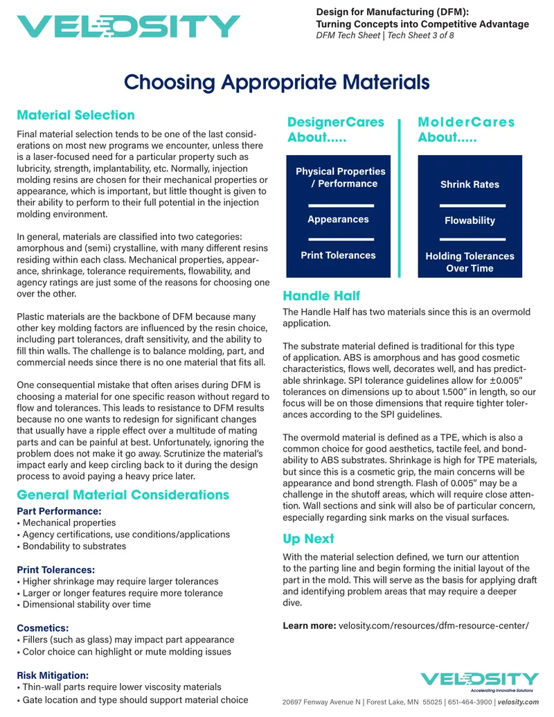Material Selection in Design for Manufacturing