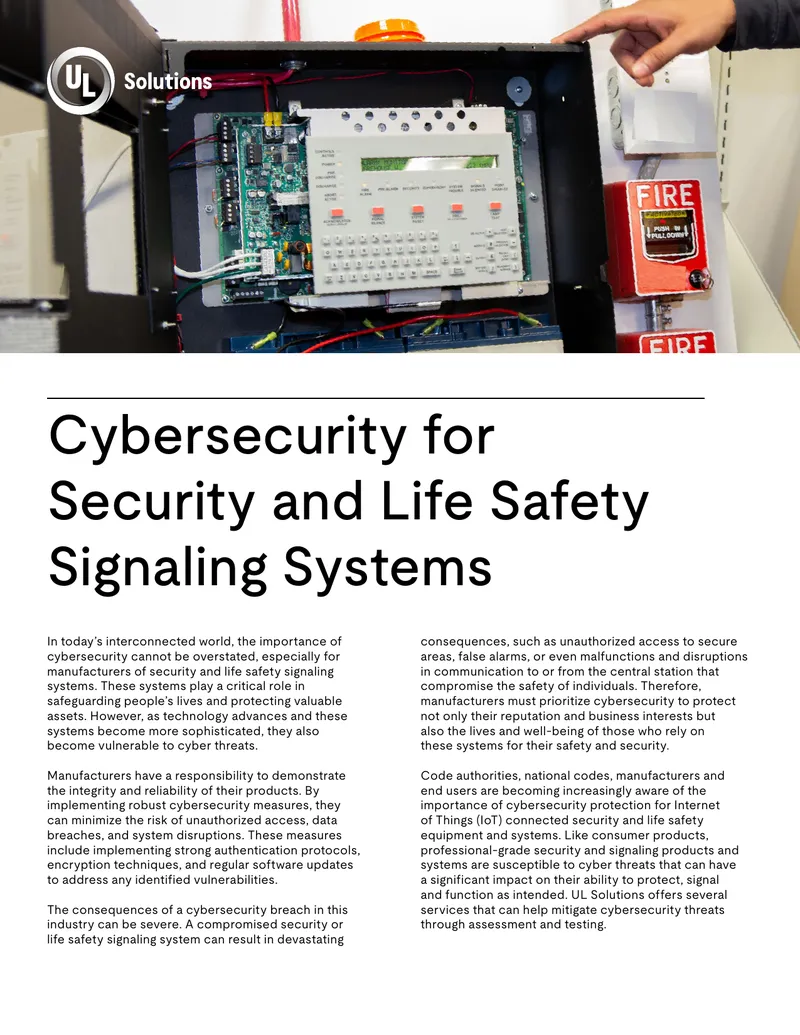 Cybersecurity Measures for Life Safety Signaling Systems