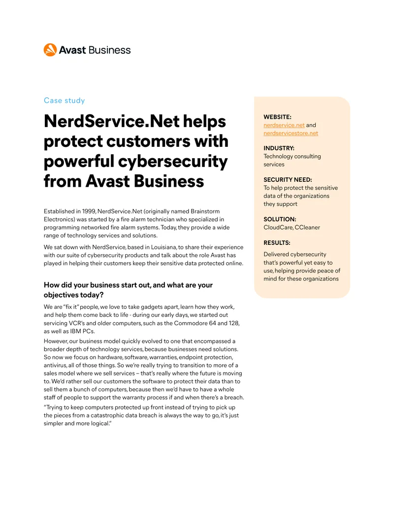 NerdService.Net Cybersecurity Solutions Case Study