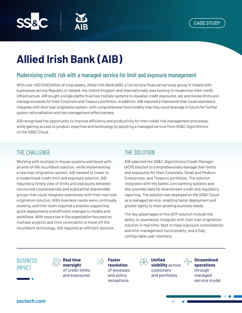 Allied Irish Bank Credit Risk Management Case Study