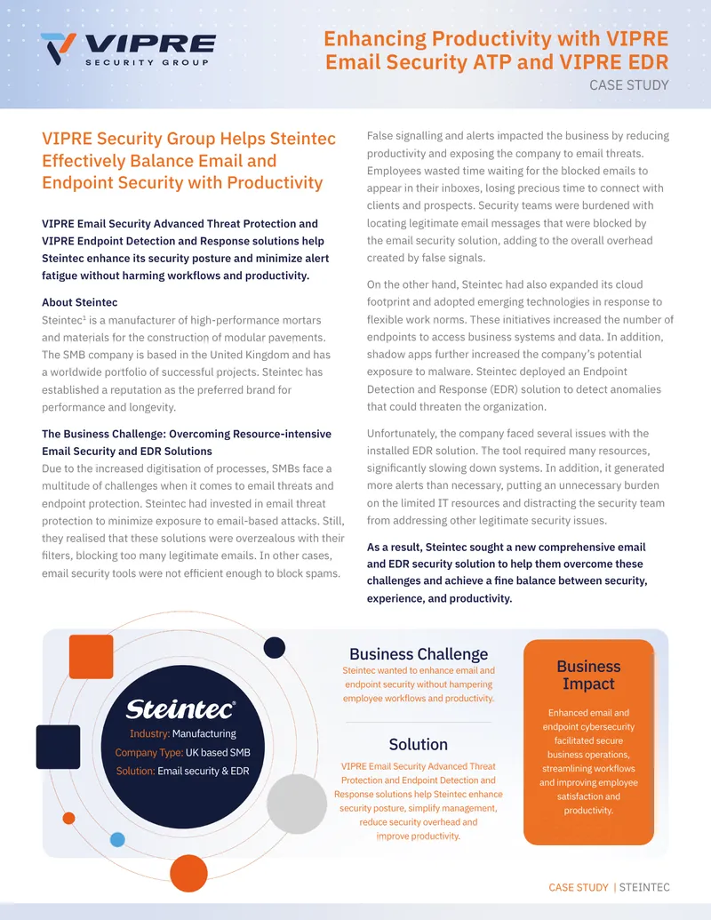 Steintec Case Study on Email and Endpoint Security