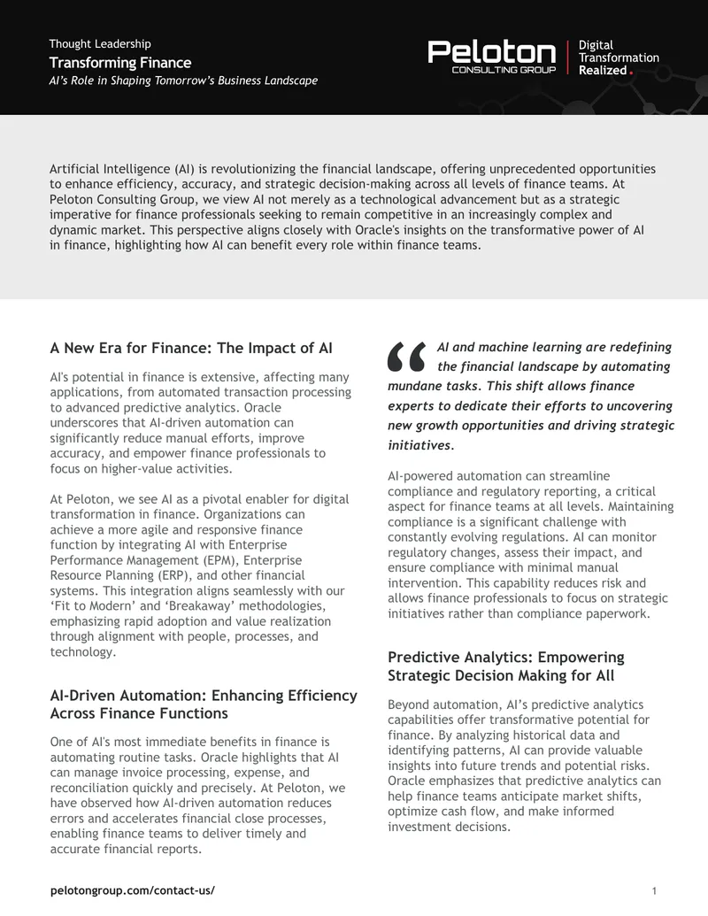 AI's Impact on Financial Transformation