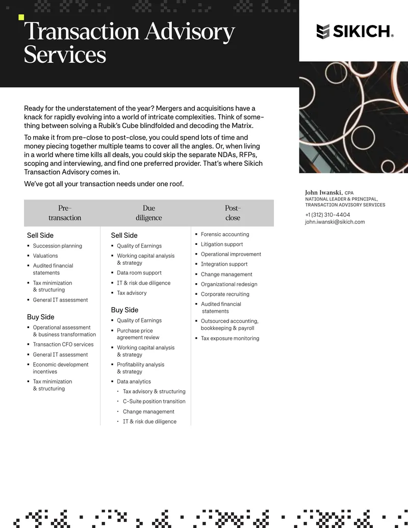 Transaction Advisory Services Overview