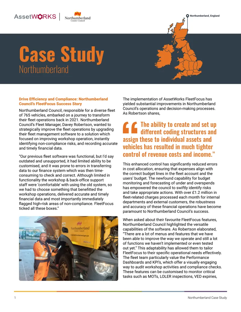 Northumberland Council Fleet Management Case Study