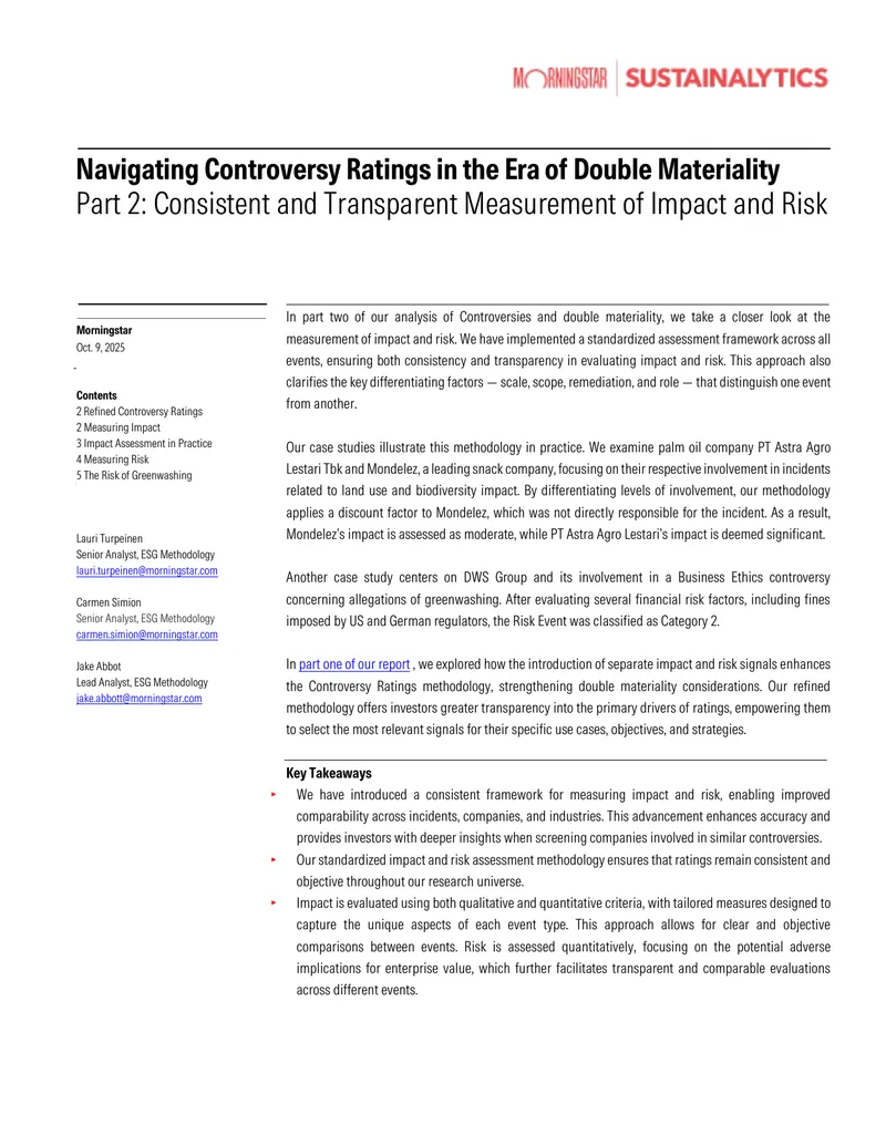 Consistent Measurement of Impact and Risk in Controversy Ratings