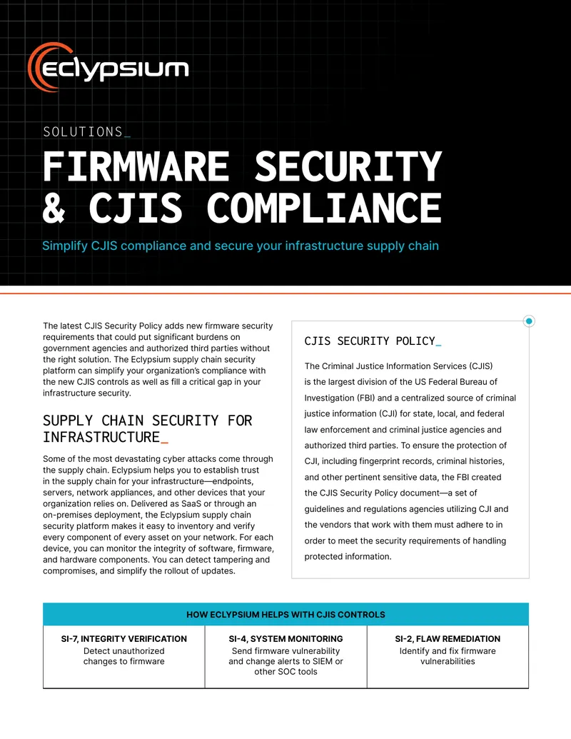 Firmware Security and CJIS Compliance Guidelines
