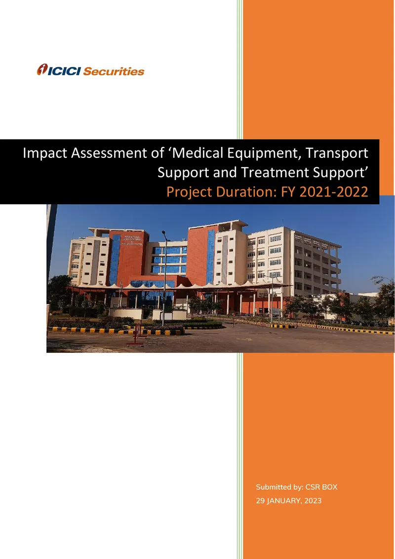 Impact Assessment of Medical Equipment and Transport Support Project
