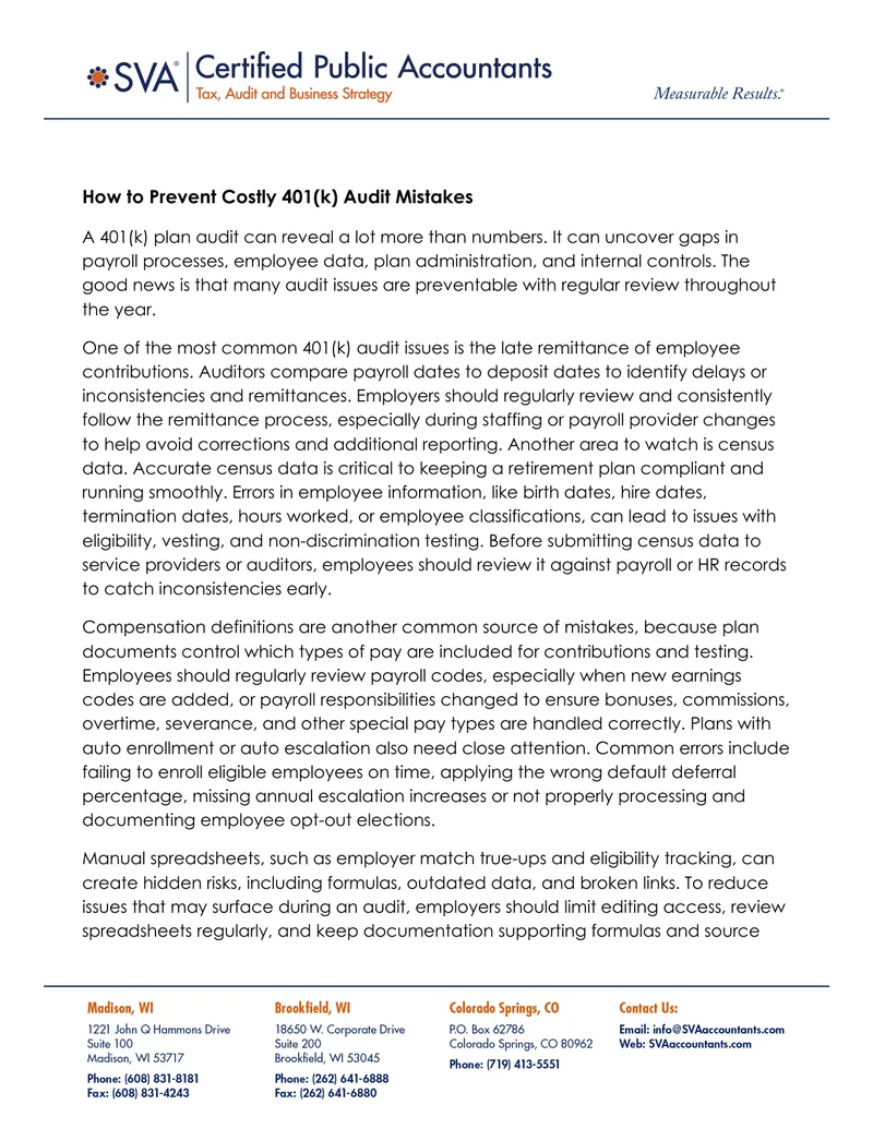 How to Prevent Costly 401(k) Audit Mistakes